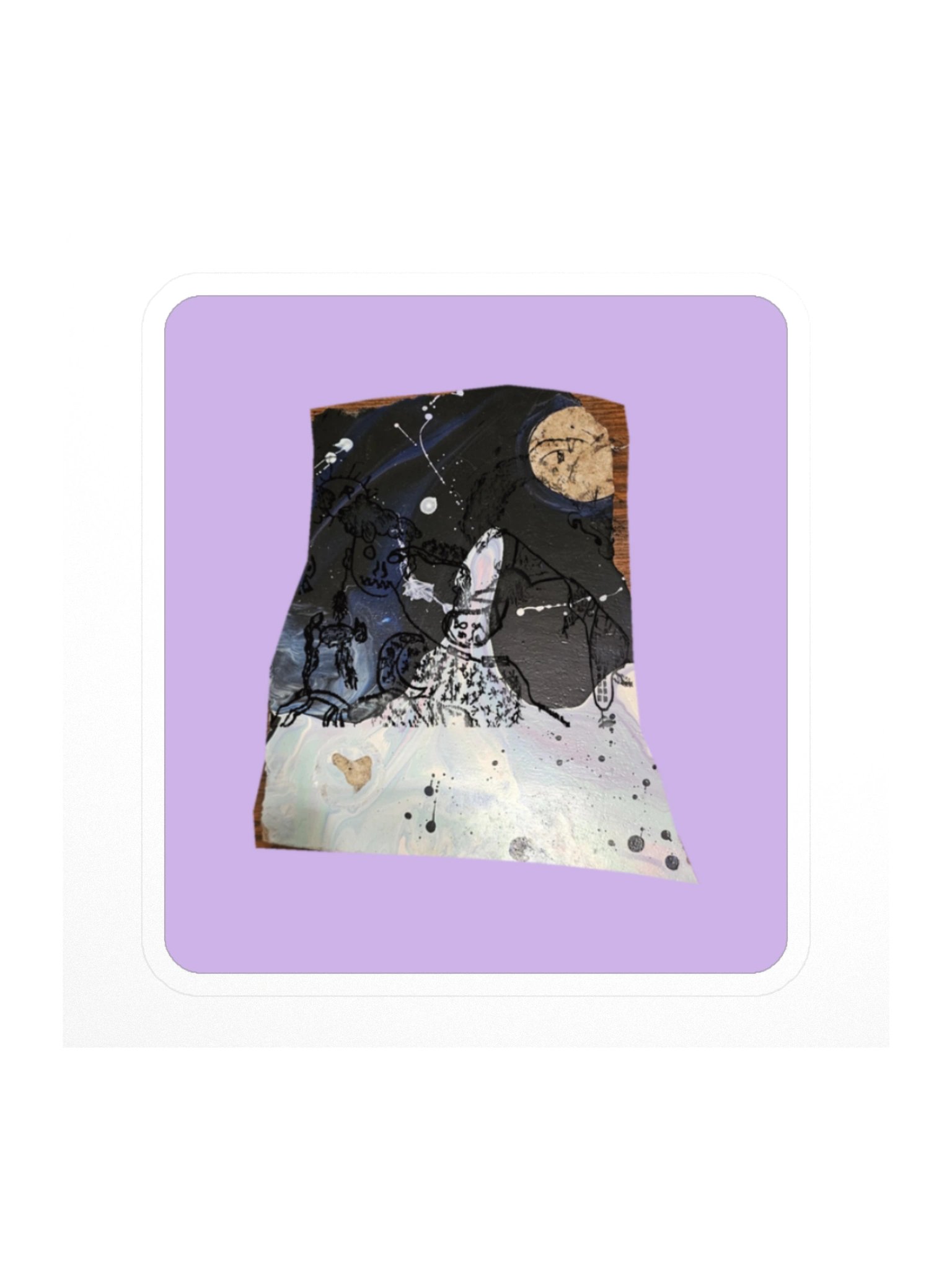 Heart and Moonstone — Block Sticker product image (1)