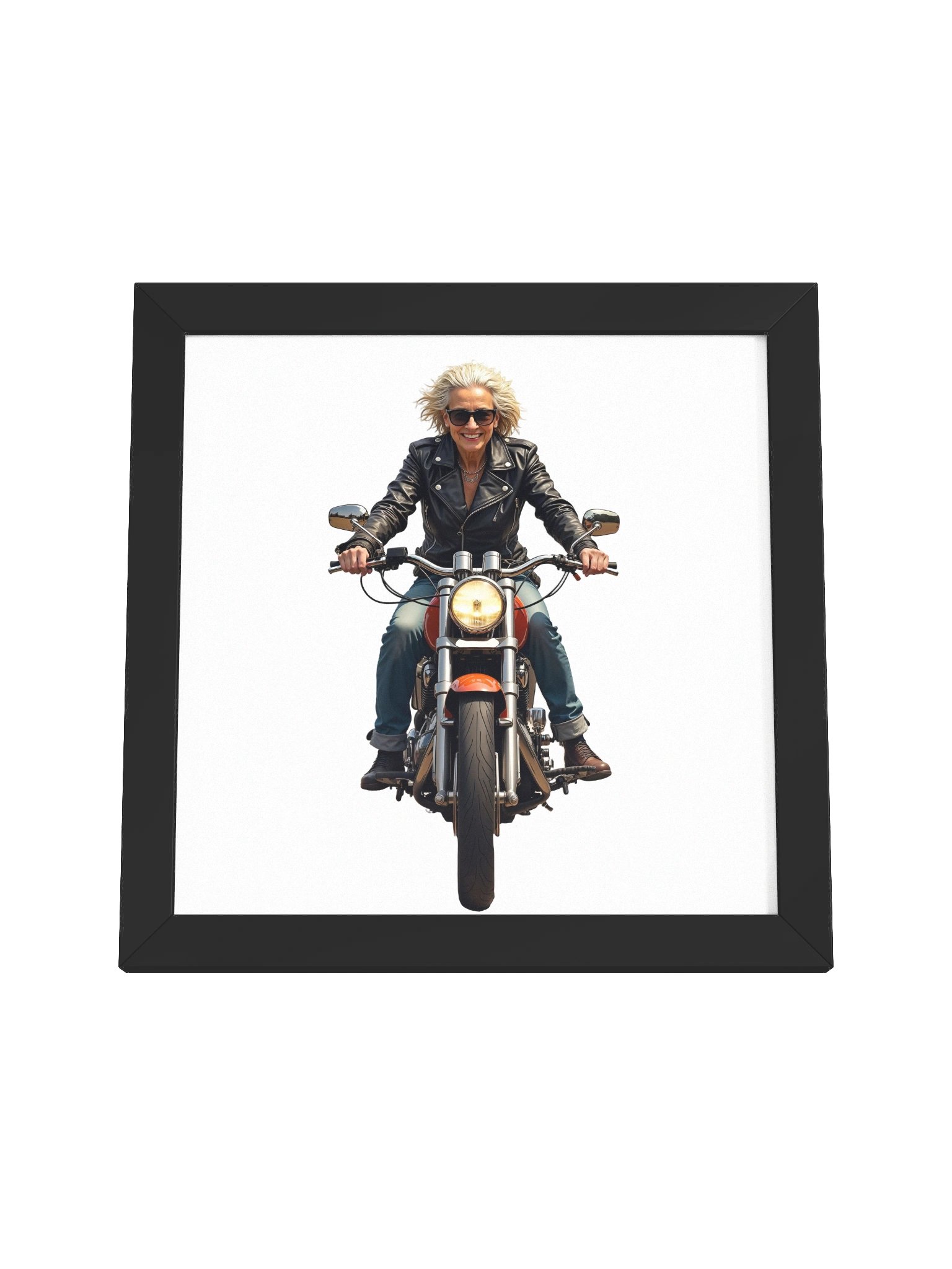 Ageless Rebellion: Woman on 'FARNAVA' Cruiser Art Print product image (31)