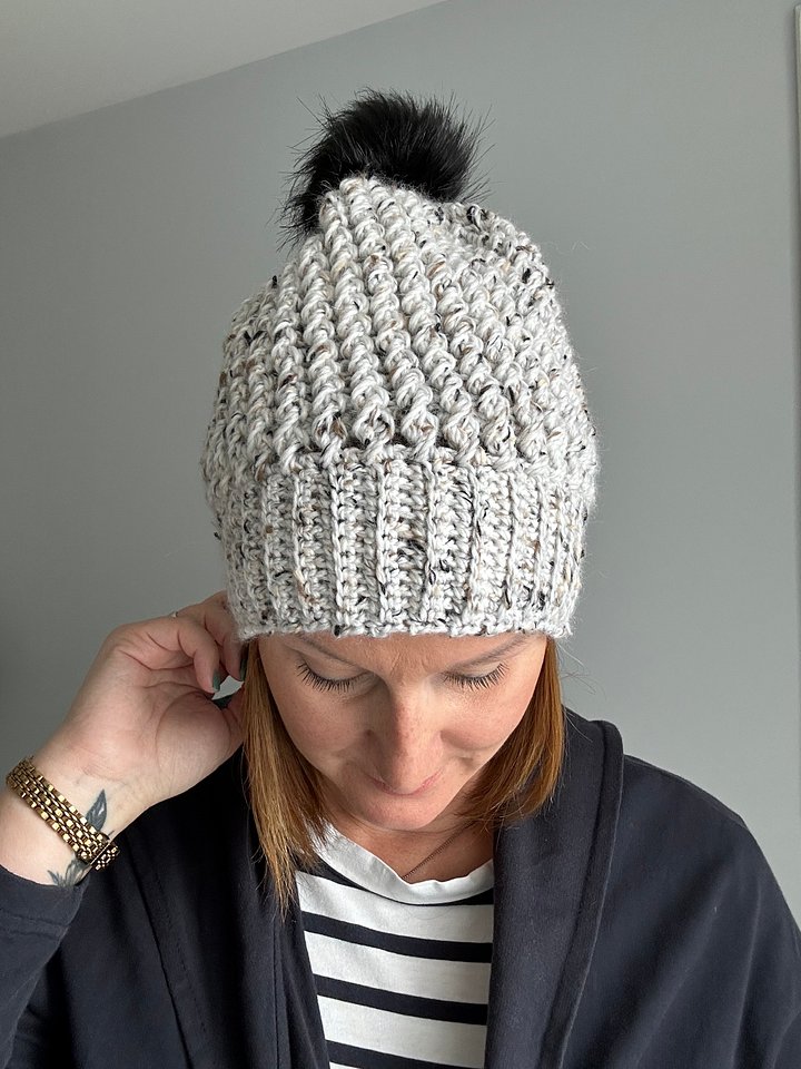 Crochet Cable Hat Pattern PDF in 8 Sizes/ Winter Crochet Beanie product image (2)