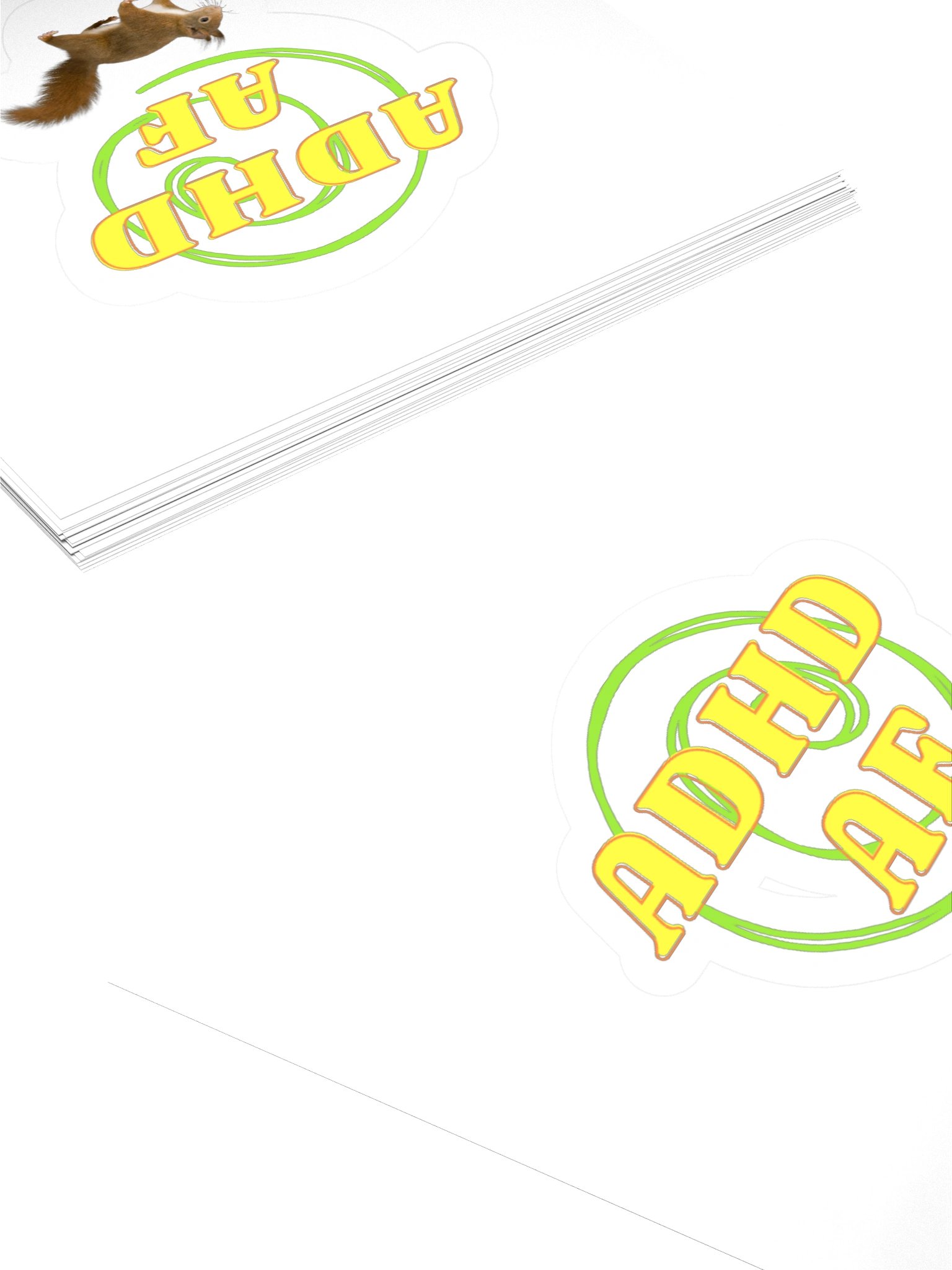 ADHD AF Green Swirl Kiss Cut Sticker product image (4)