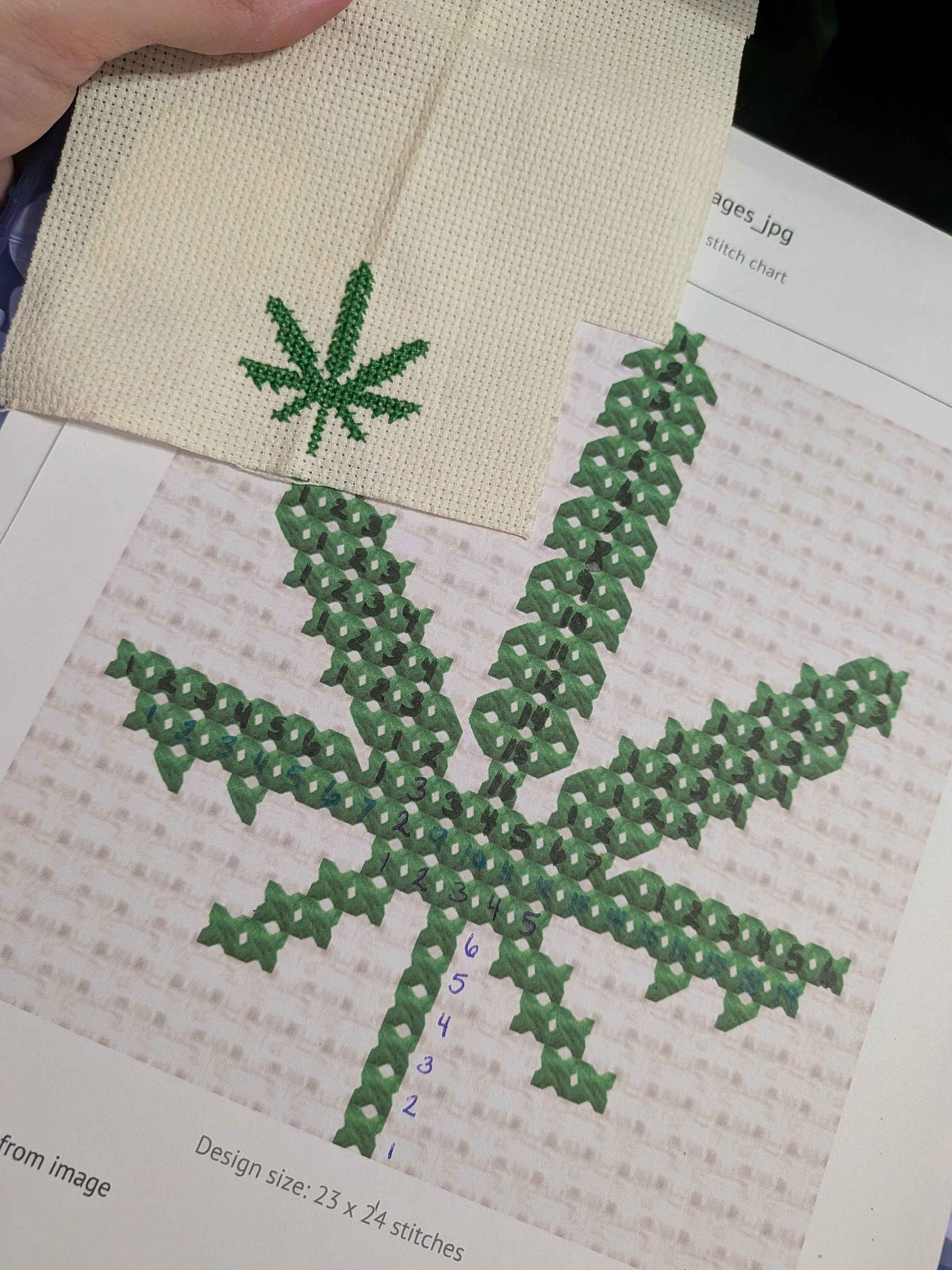 Med Leaf Cross Stitch Pattern product image (4)