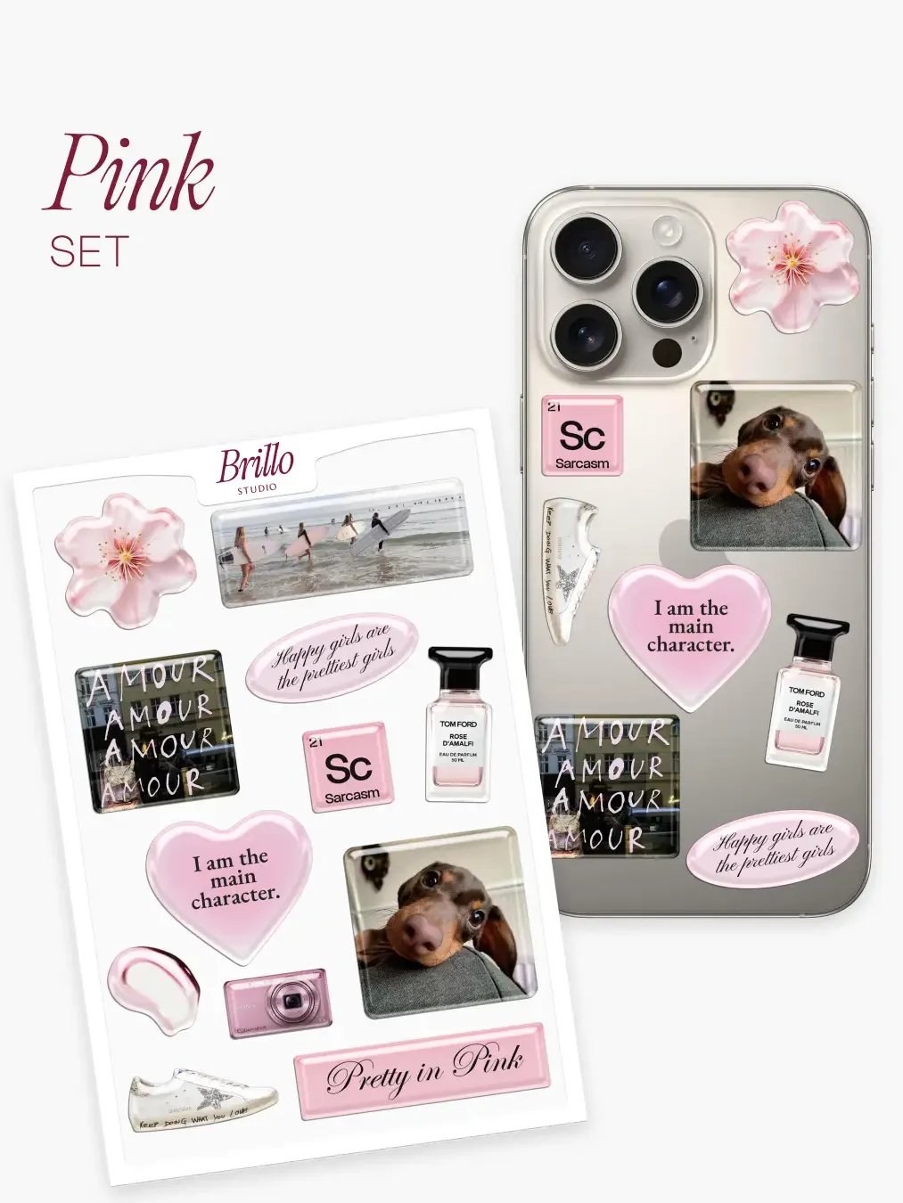 Pink 3D Sticker Set product image (1)