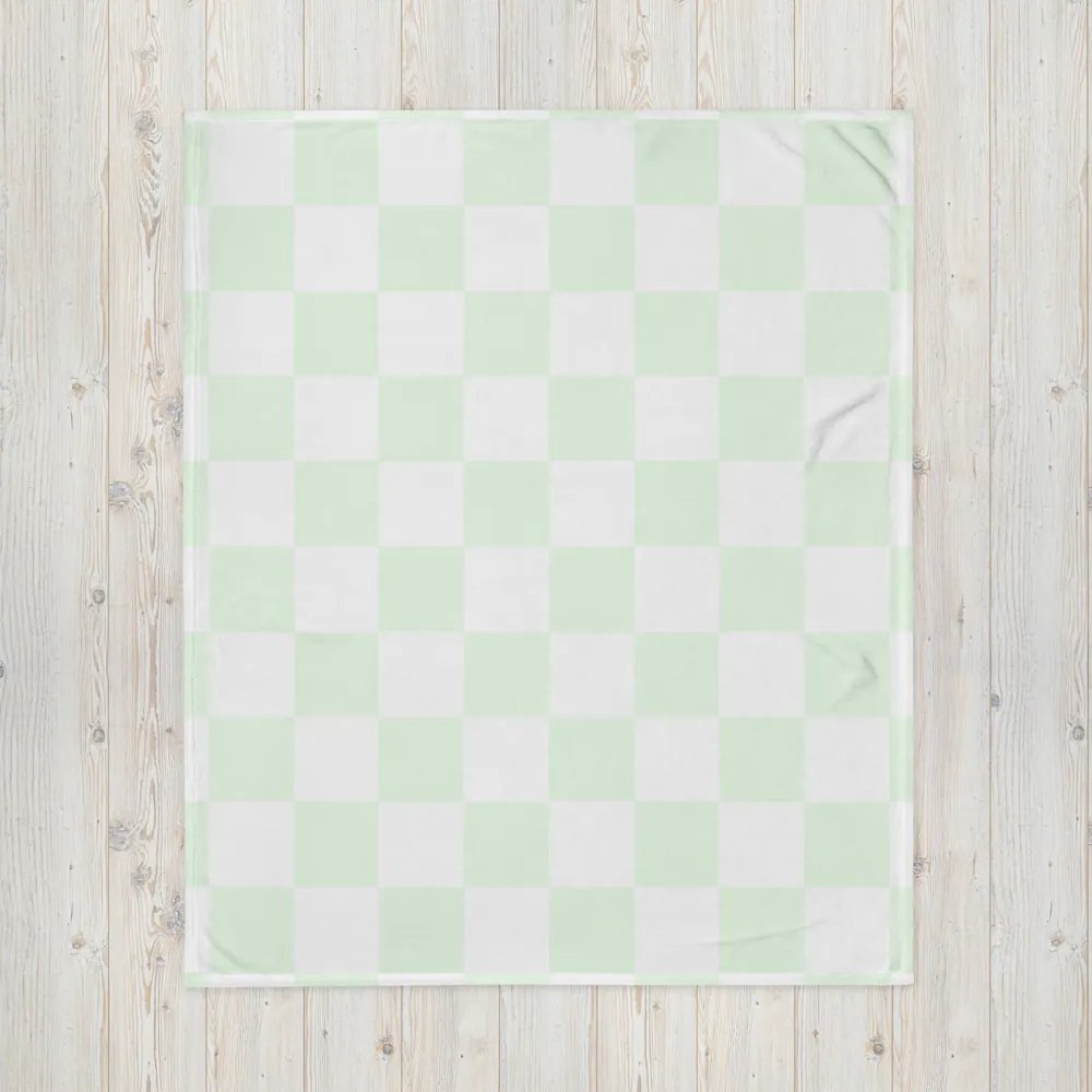 Squares White and Limegreen/Throw Blanket by Allcolor product image (6)