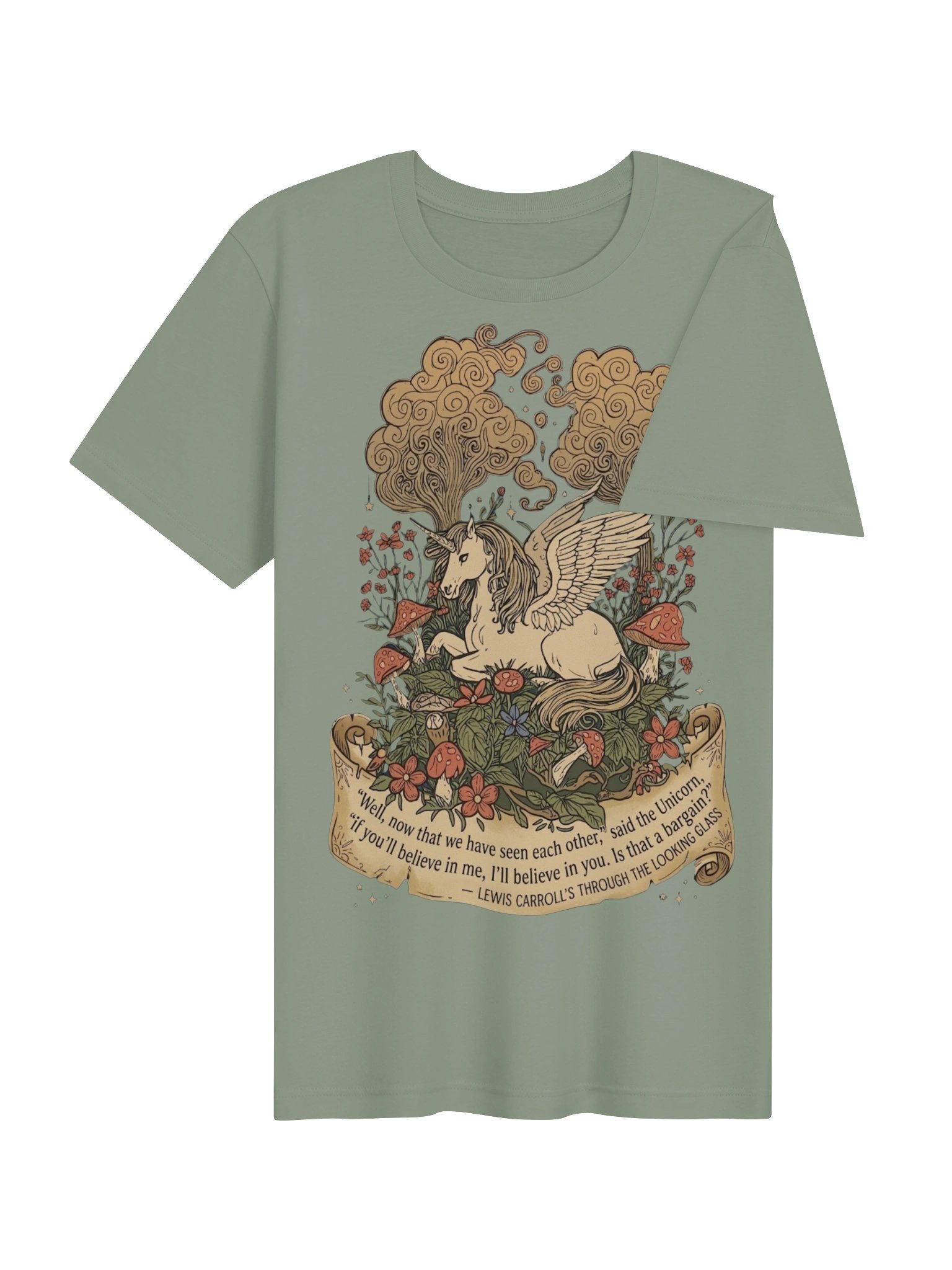 Lewis Carroll Unicorn Shirt, Through the Looking Glass Quote, Wonderland Fantasy product image (5)