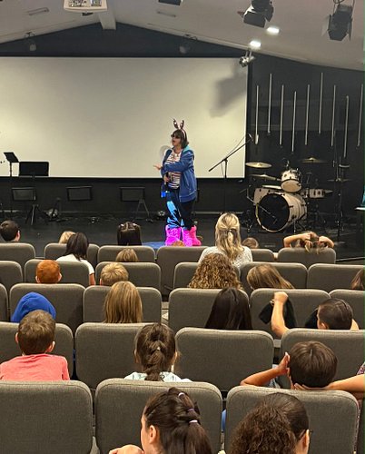 This morning in chapel, after some fun worship, Mrs. Dancer taught grades K-6 how to be Humility Heroes!!