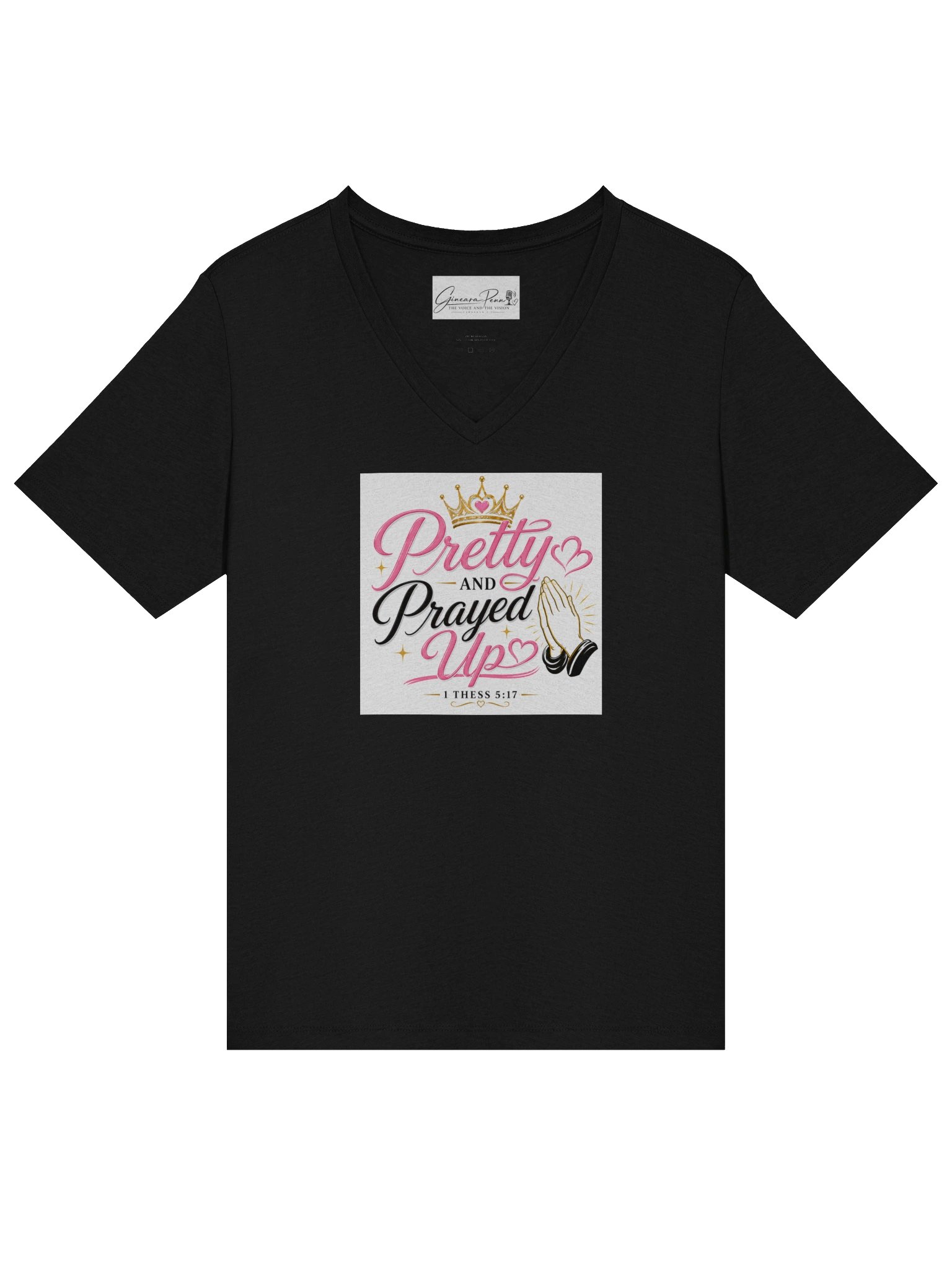 Pretty and Prayed up V-neck-Black product image (1)