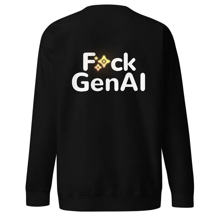 Absolut Idiocy Cotton Heritage Premium Sweatshirt - F✨ck Generative AI (Logo) product image (2)