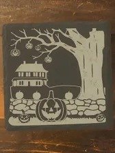 Vintage Halloween Engraved Slate Coasters, Set of 4, Round or Square product image (9)
