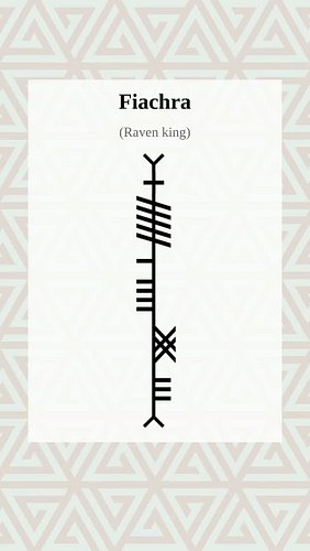 Ogham Word of the Day:Fiachra 
Explore more Ogham: The Ancient Irish 'Tree Alphabet' , 
Medieval history and linguistics at O...