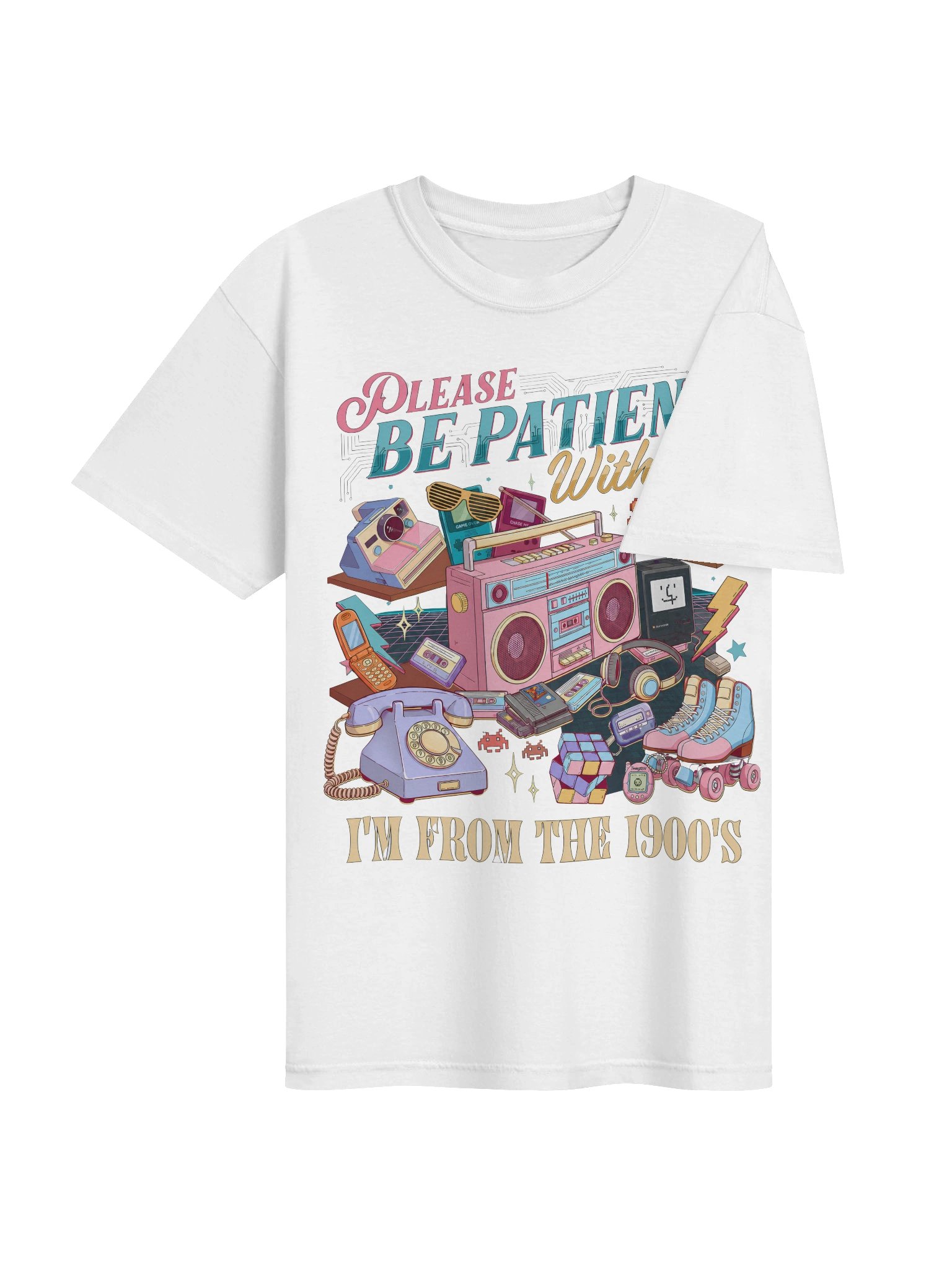 Funny 90s Kid Shirt, Comfort Colors Retro Nostalgia Tee, Please Be Patient I’m From The 1900s Shirt, Unisex product image (69)