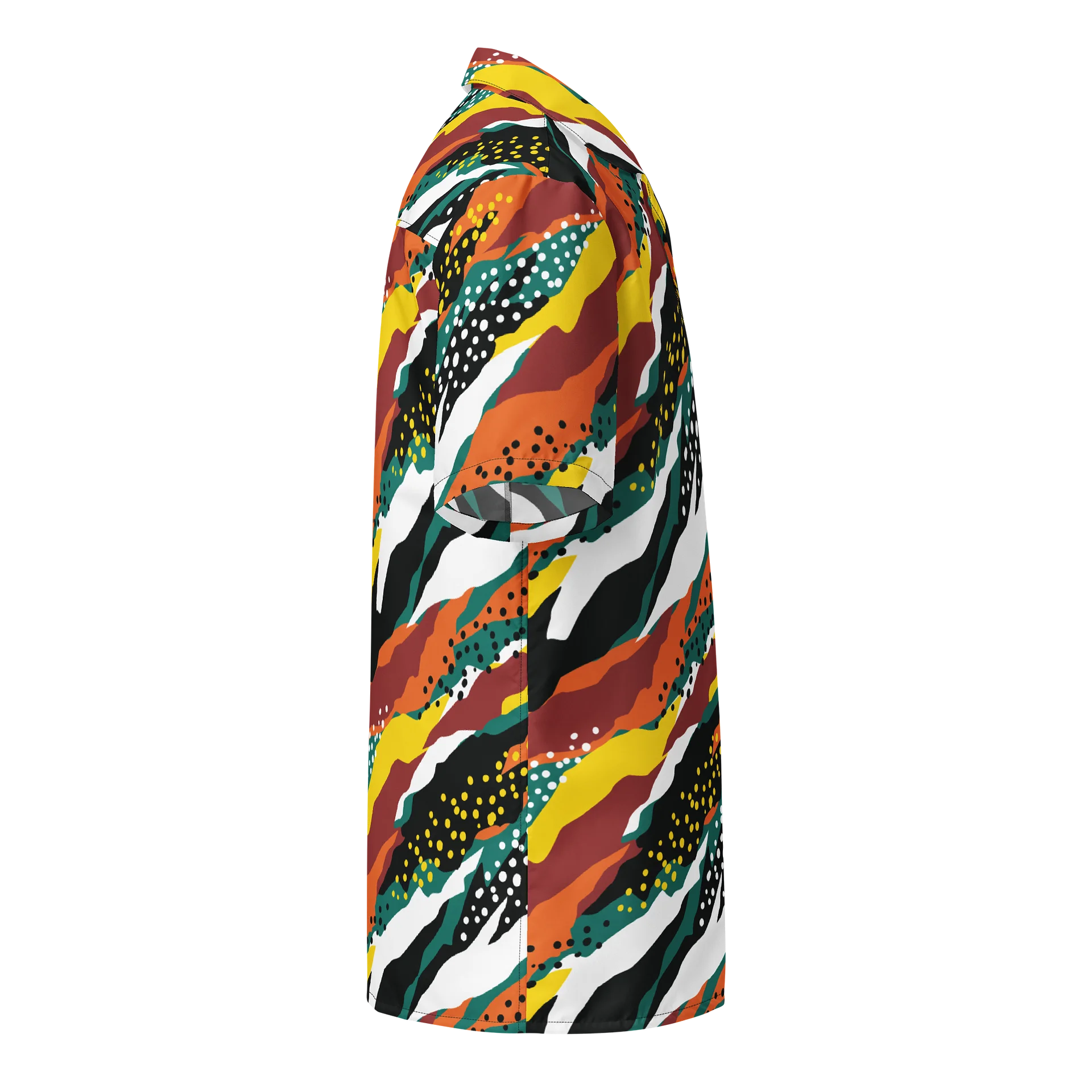 Terracotta & Teal Abstract Safari Pattern | Vibrant All-Over Print Unisex Button Shirt product image (6)