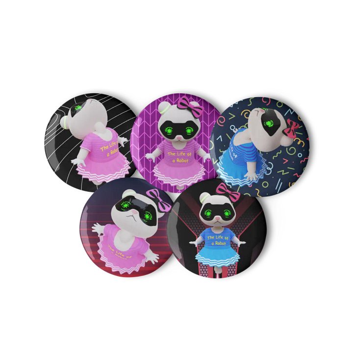 Robot Lila (set of pin buttons) product image (1)