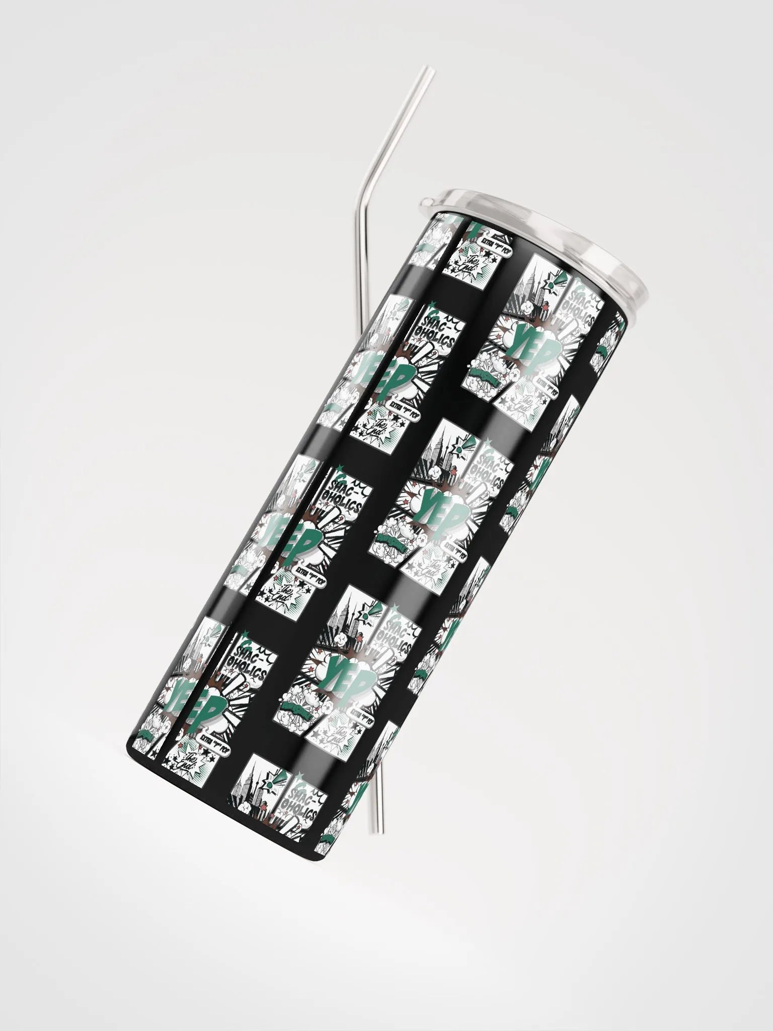 Shac-oholics Comic Blast Tumbler - Dark Green 