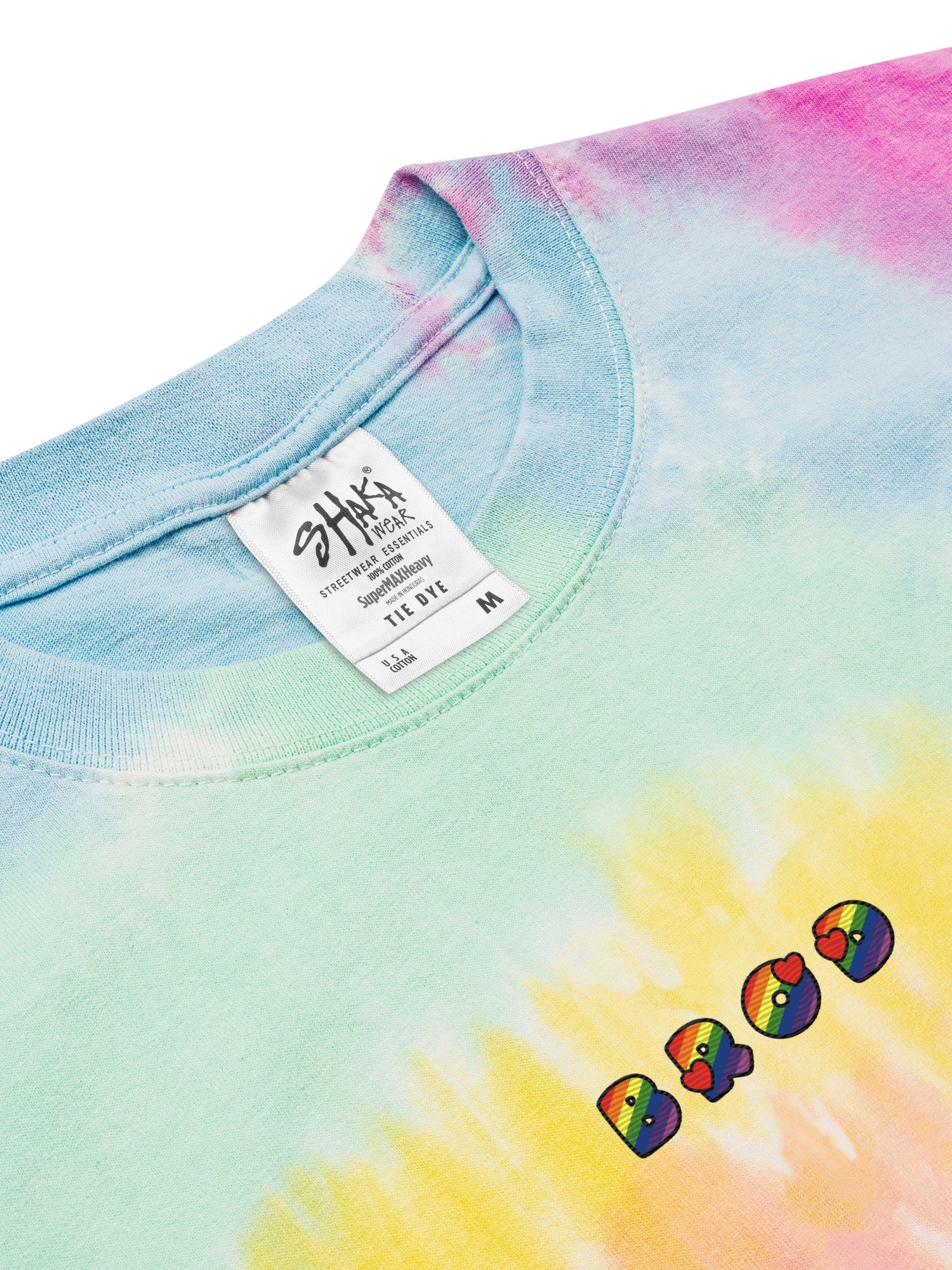 Bród Meaning Pride - Tie-Dye Embroidered Irish / Gaeilge T-shirt for PRIDE 🏳️‍🌈 product image (1)
