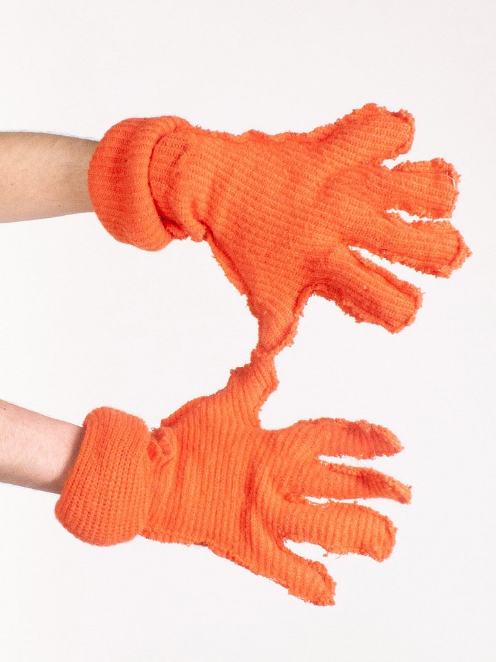 Orange 'Comical' Reverse Seamed Gloves product image (2)