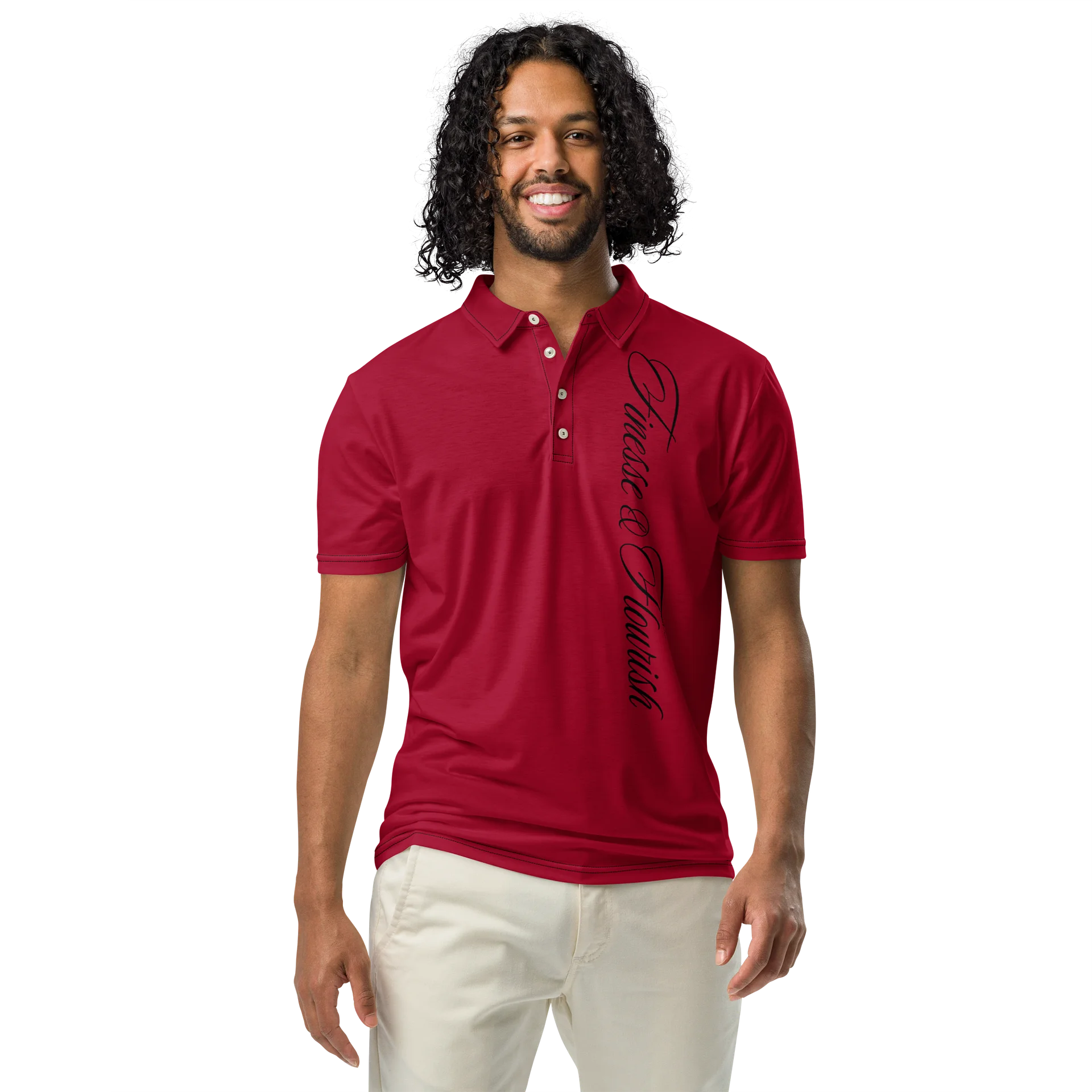 F&F Left Script Slim Fit Polo Shirt (CRMNE) product image (3)