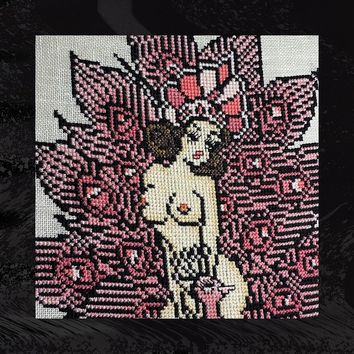 Sailor Jerry Pink Peacock Burlesque Pin Up Pattern product image (2)