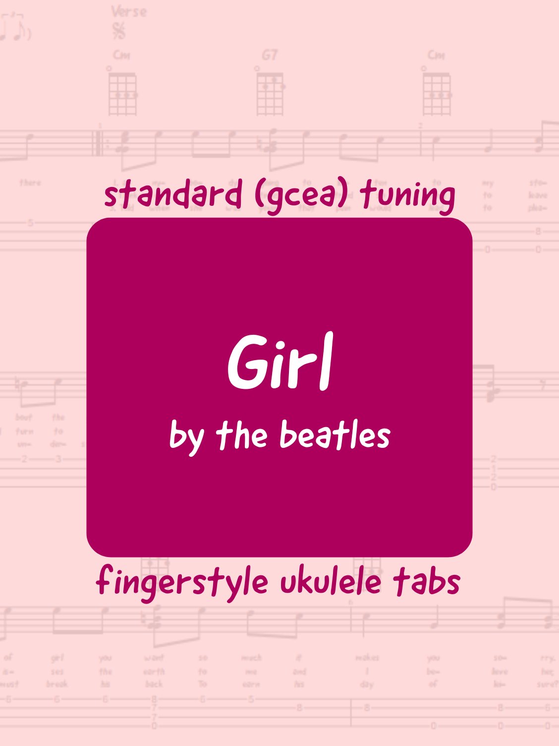 The Beatles - Girl (uke tabs) product image (1)