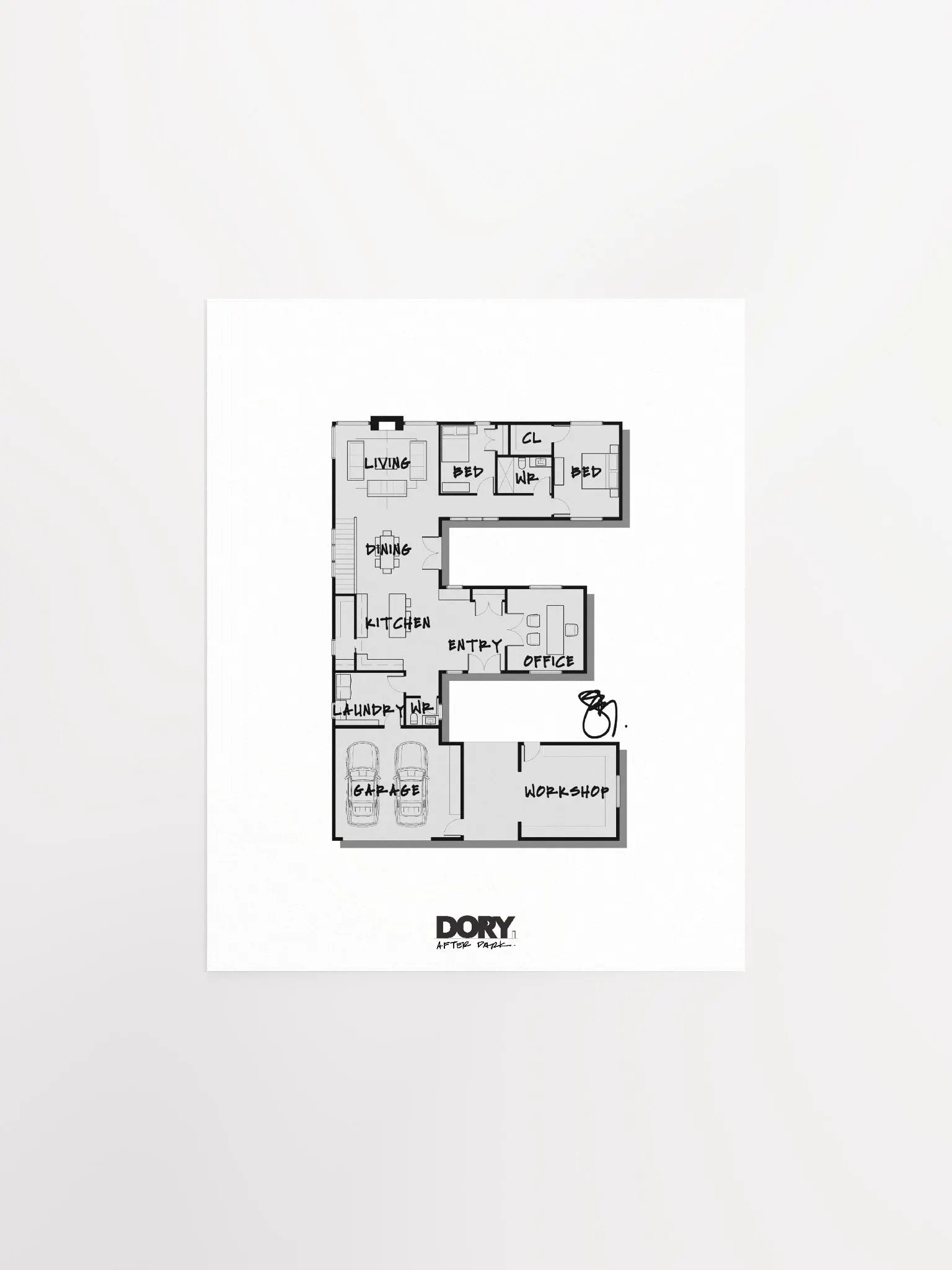 Alphabet Floor Plan Poster - E product image (1)