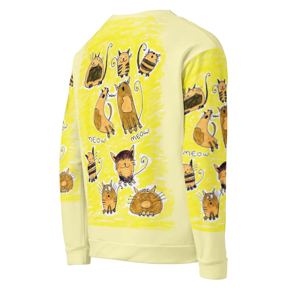 Abstract Doodle Cats Unisex All Over Print Sweatshirt product image (10)
