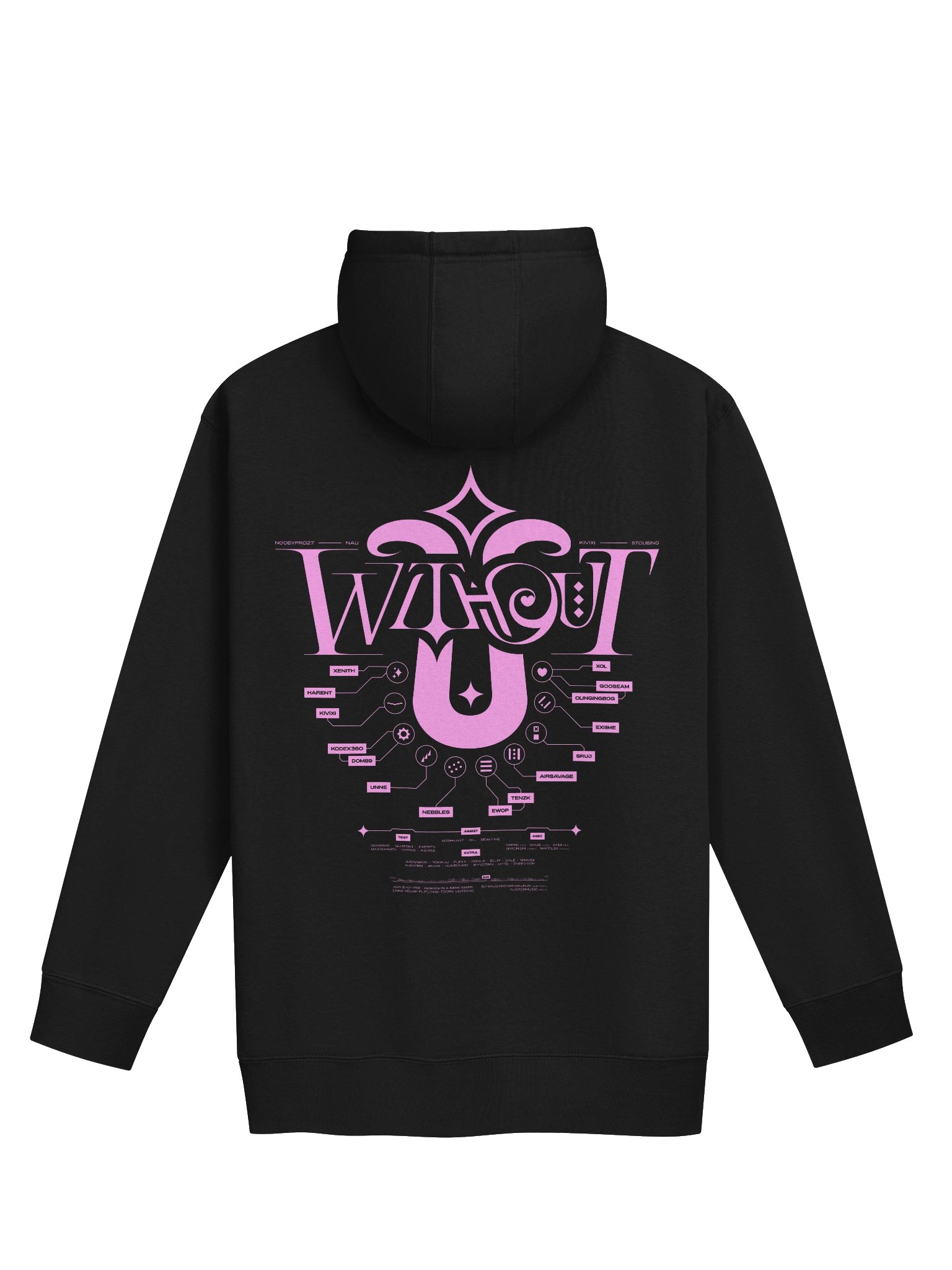 W/O U Pink/Black Hoodie product image (2)
