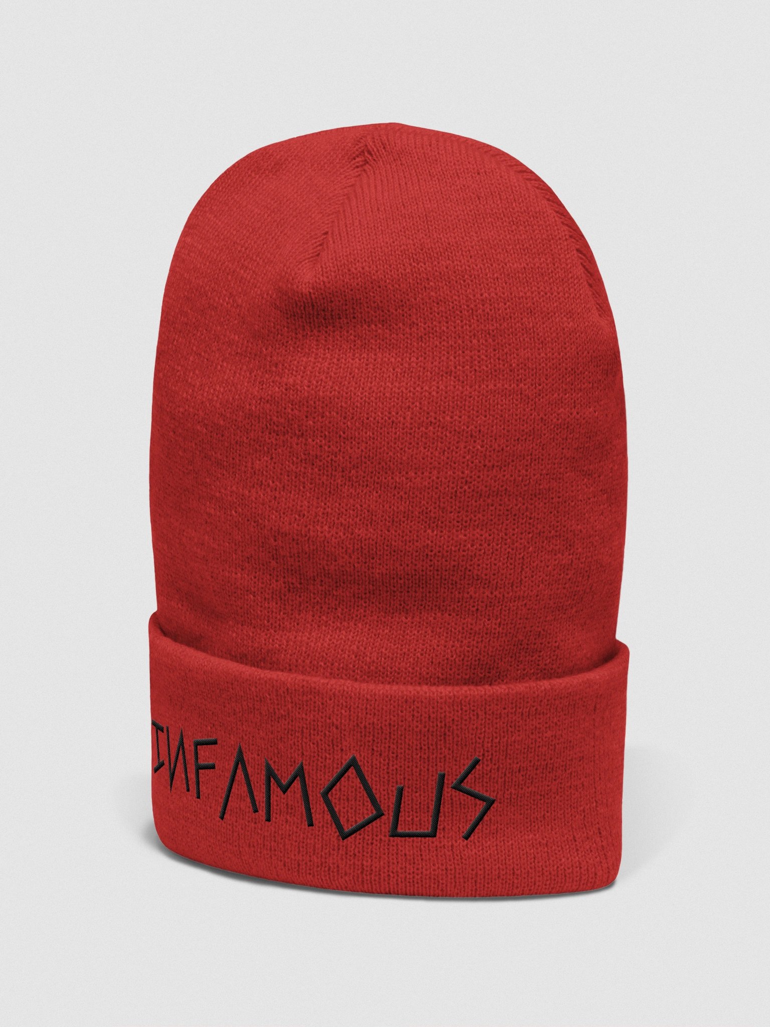 INFAMOUS - Black Text Cuffed Beanie product image (6)