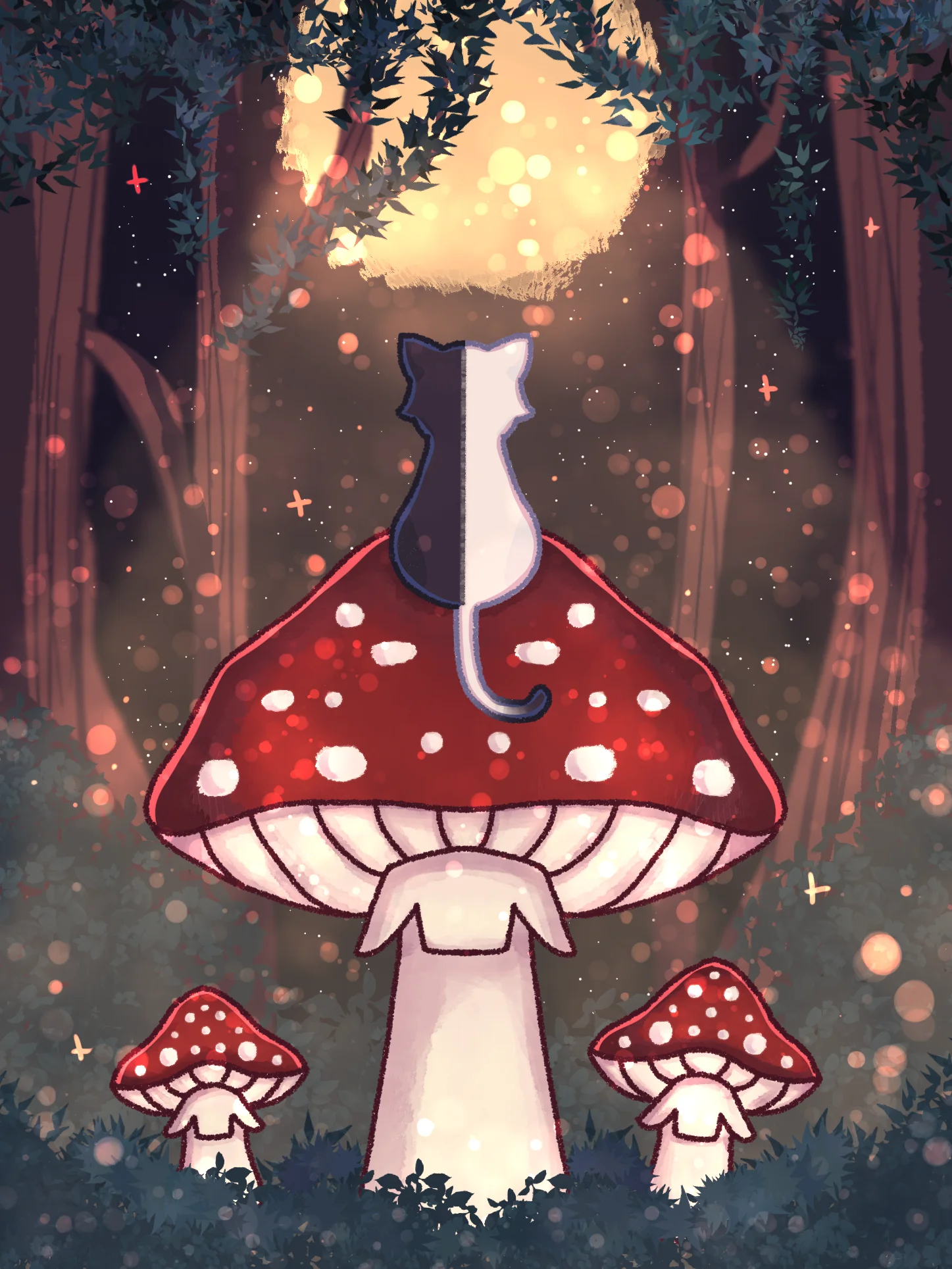 Cat On Mushroom Postcard product image (1)