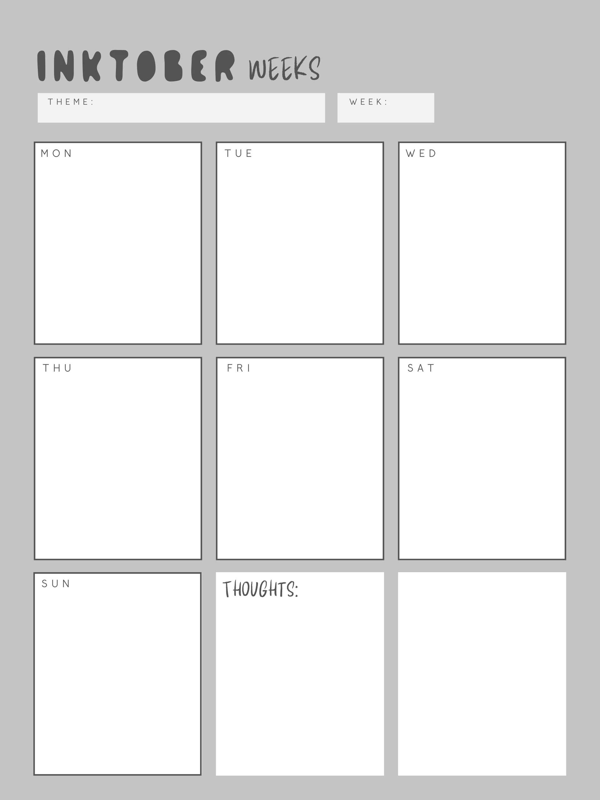 Free Inktober Drawing Templates product image (3)