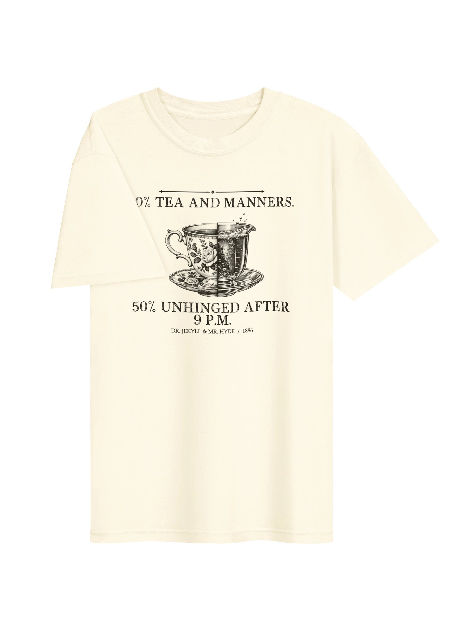 Tea Manners Unhinged -- The Strange Case of Dr Jekyll and Mr Hyde Tee (Light) product image (9)