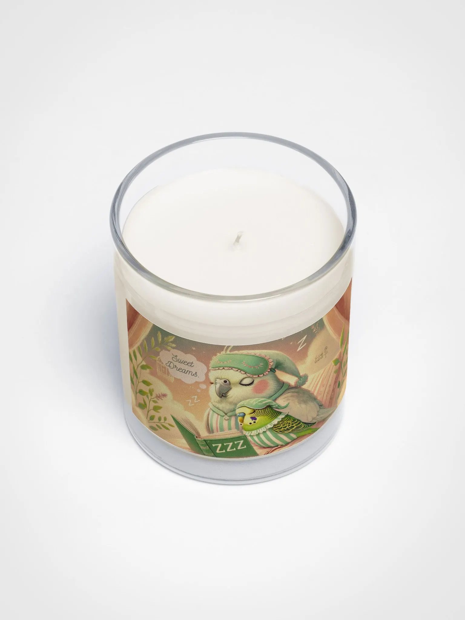 Sweet Dreams Parakeet – Soy Wax Candle in Clear Glass Jar 9 product image (3)