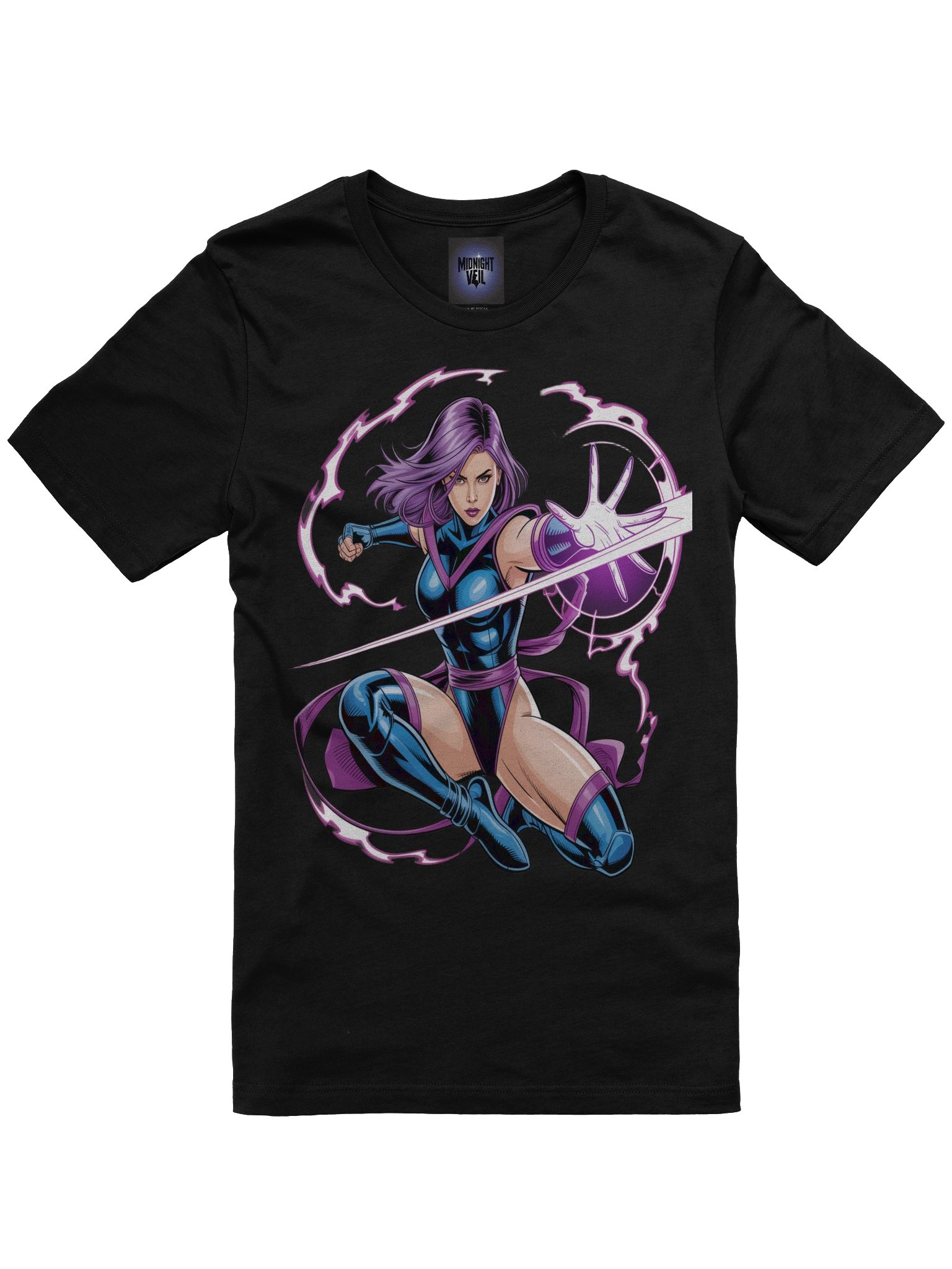 Psylocke Ethereal Leap T-Shirt - Exclusive Midnight Veil Designs Unisex Tee product image (3)