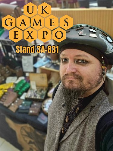 UK Games Expo is nearly here, which means the workshop is in full chaos mode.

I’ll be bringing leather dice bags, tankards, ...