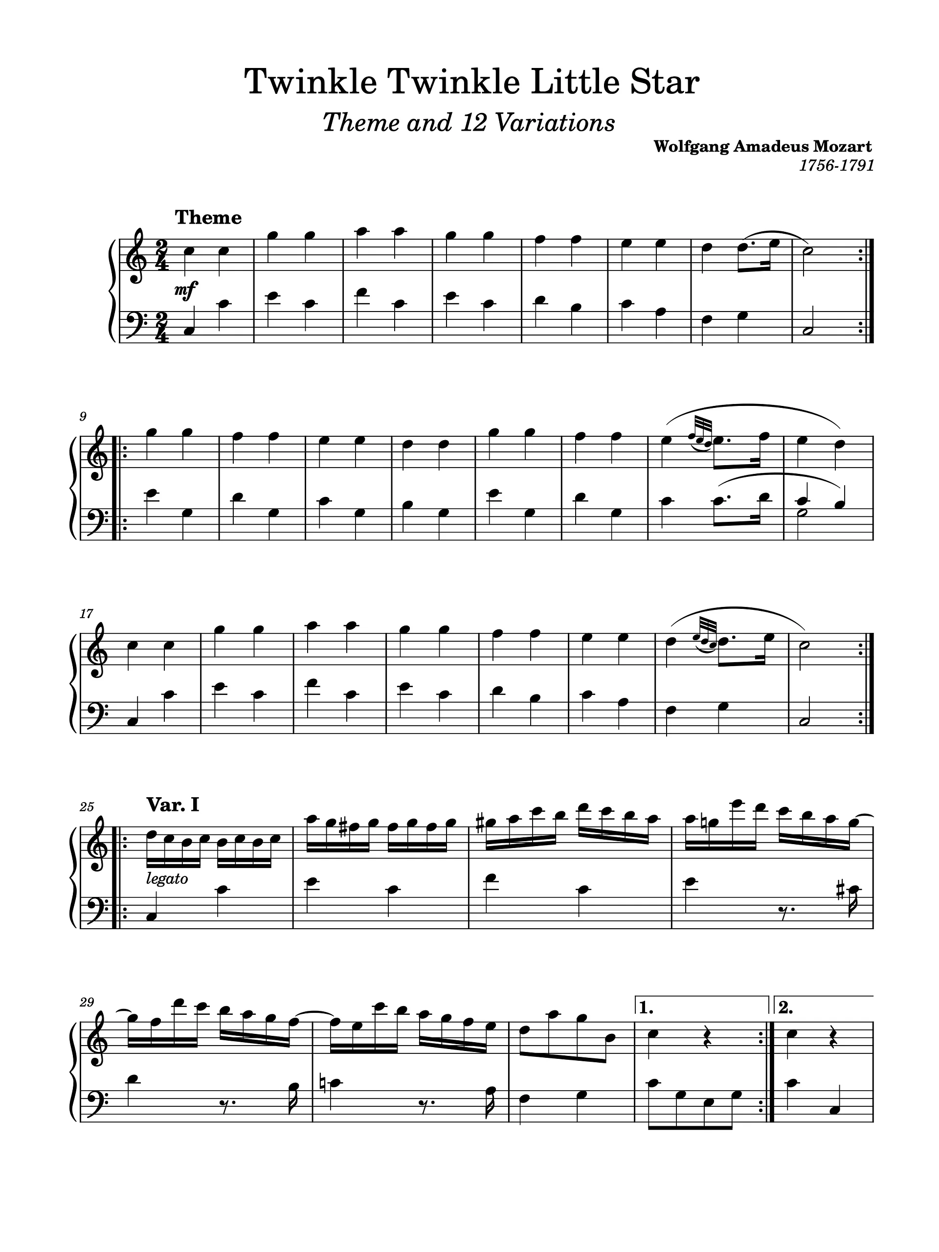 12 Variations on “Ah vous dirai-je, Maman,” K. 265 product image (1)