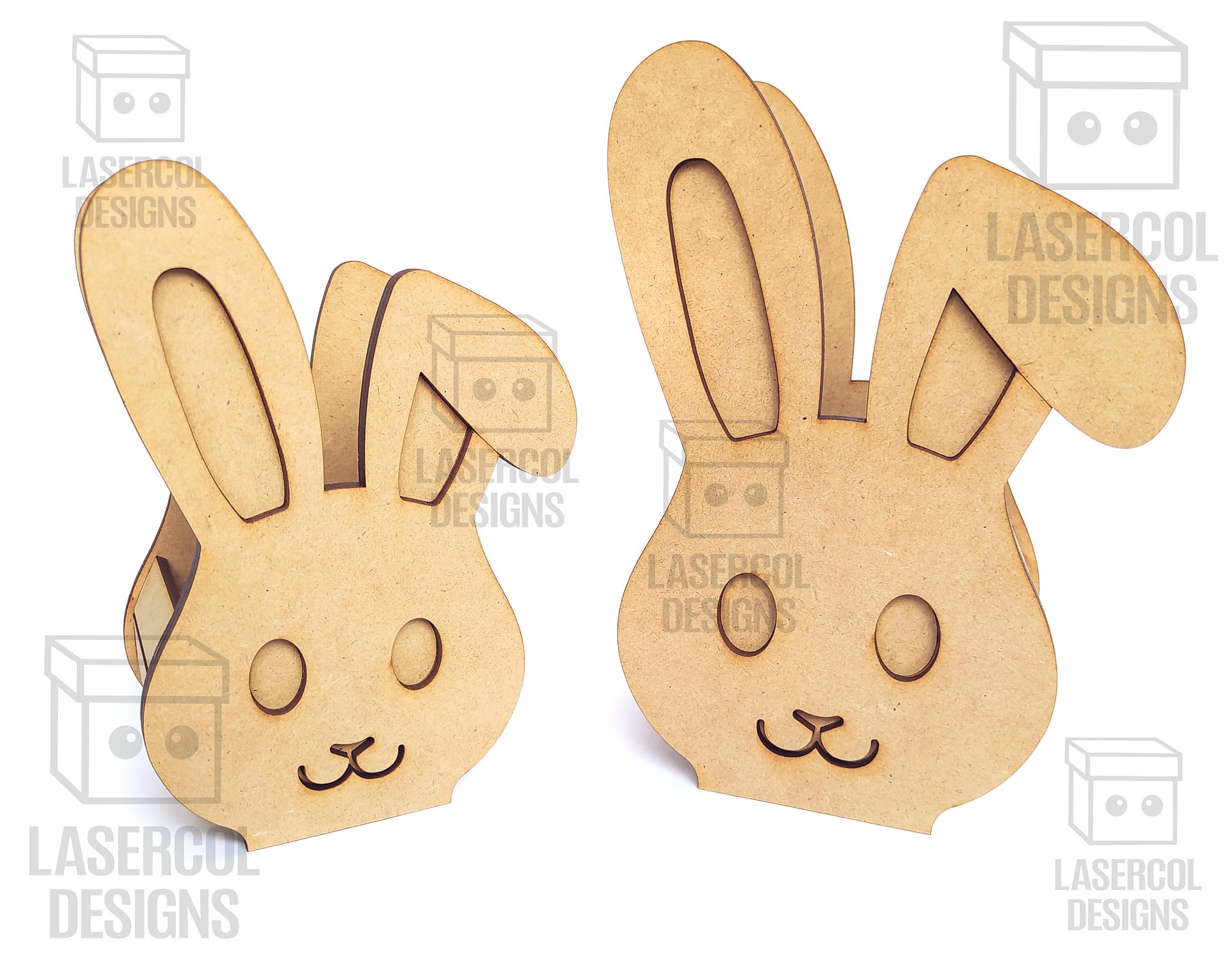 Easter Bunny Basket Set 1 (4 Styles, 2 Sizes) - Laser Cut Files product image (8)