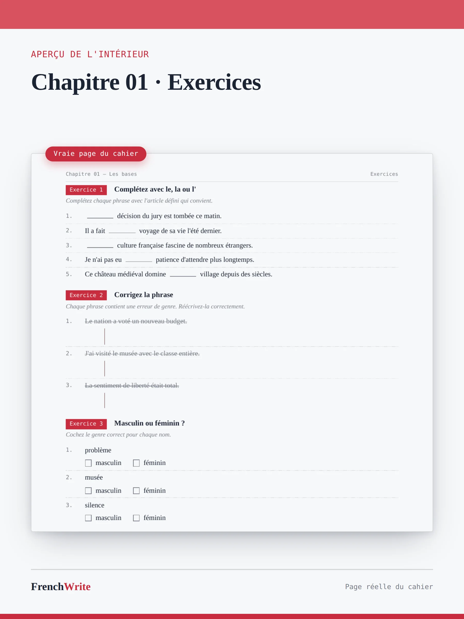 Cahier de grammaire française — PDF (A2–B2) product image (1)