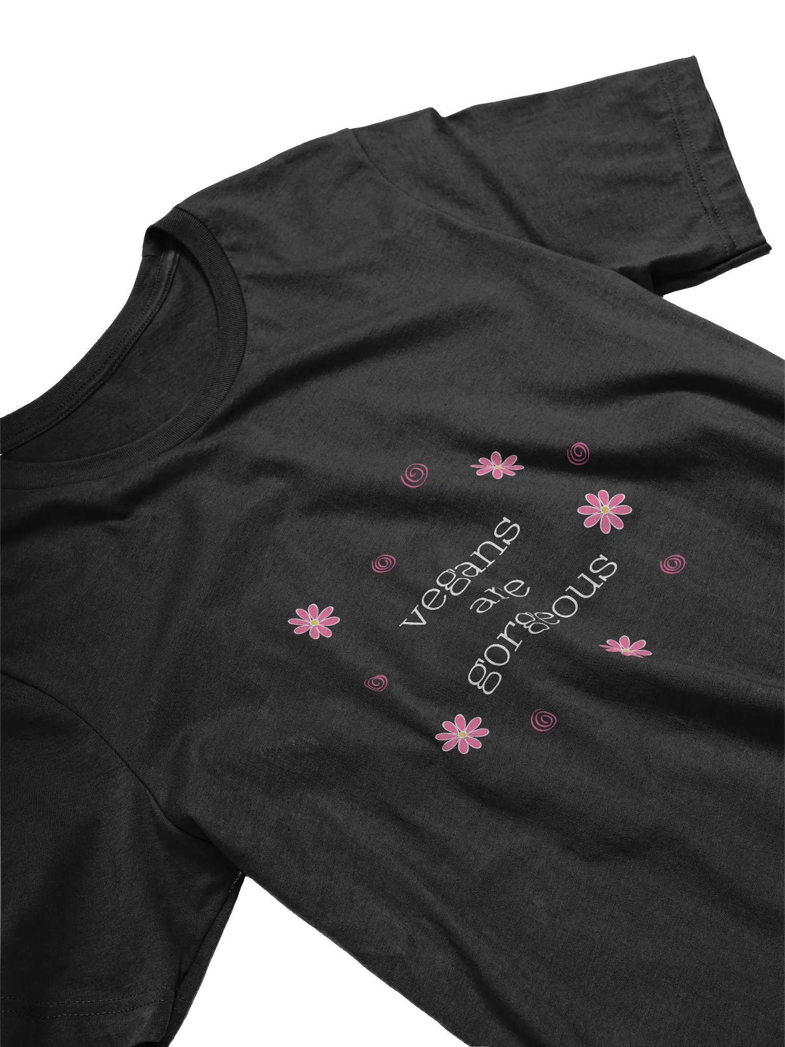 Vegans are Gorgeous Black T-Shirt product image (3)