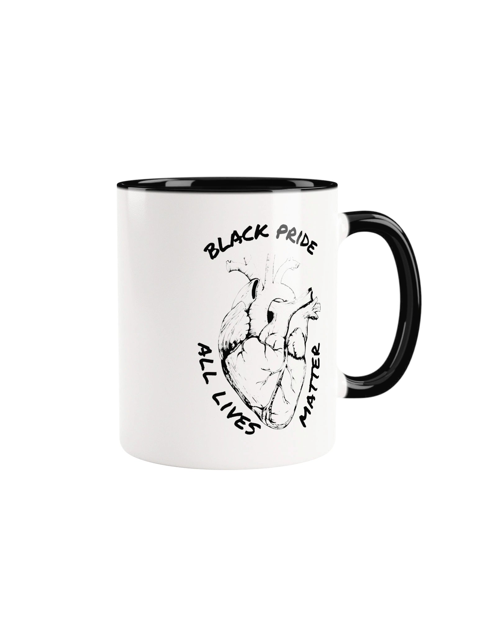 Black Pride All Lives Matter | All Heart | Two Tone Mug | Originology | Black History X product image (1)