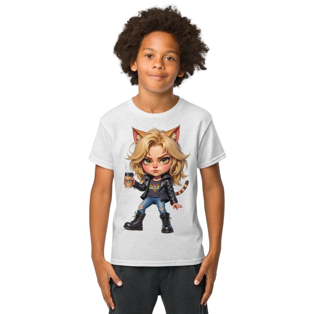 Confident Cat Coffee Break Youth Tee product image (9)