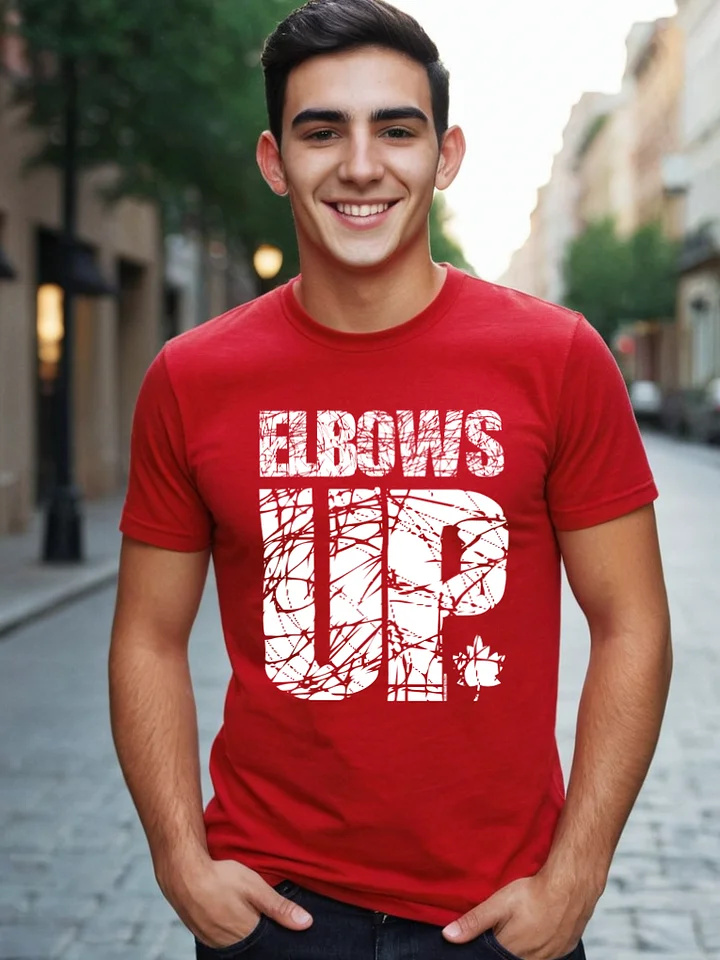 Funny Hockey T-Shirt - Elbows up - Gift for Hockey Lovers Who Stand Their Ground product image (2)