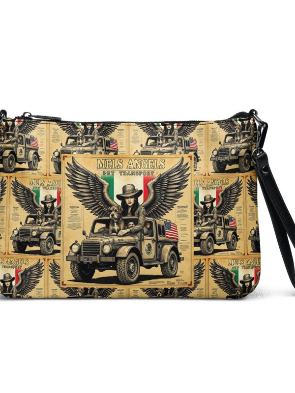 Mel’s Angels Vintage Crossbody Bag – All-Over Print Faux Leather Purse with Strap product image (6)