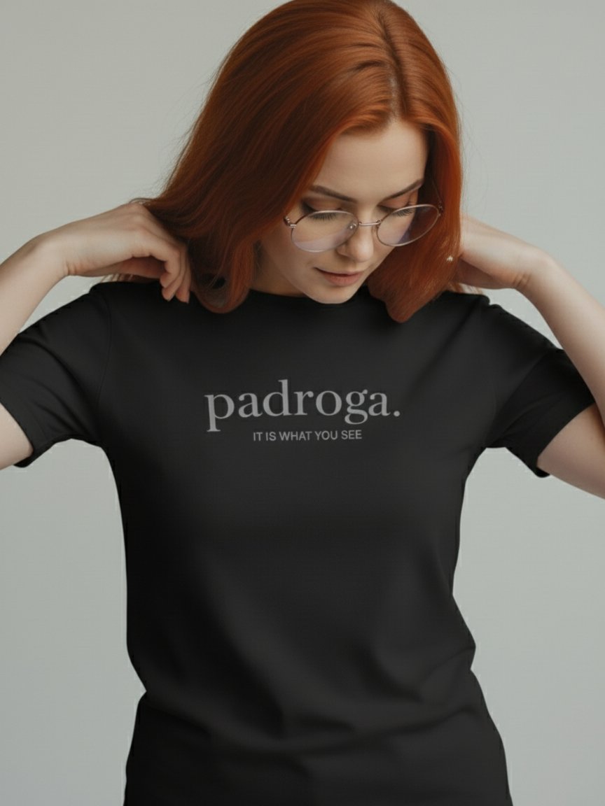 padroga. essentials black tshirt big logo product image (4)