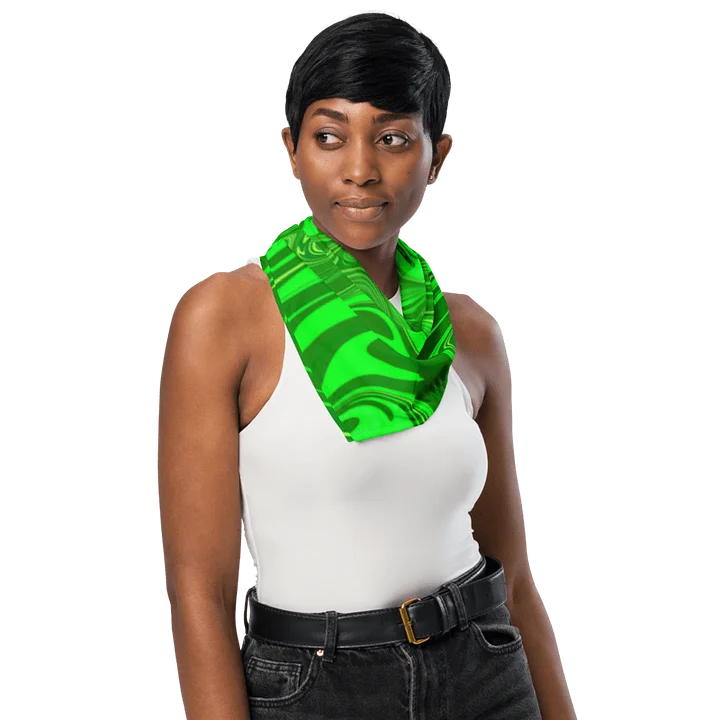 Bandana - Different Shades of Green Digital Fluid Art product image (2)