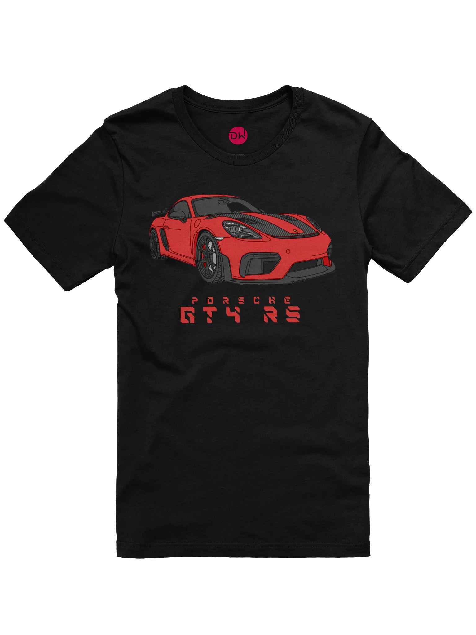 Red Porsche GT4 RS Shirt (Retro, Sketch, Silhouette) product image (7)