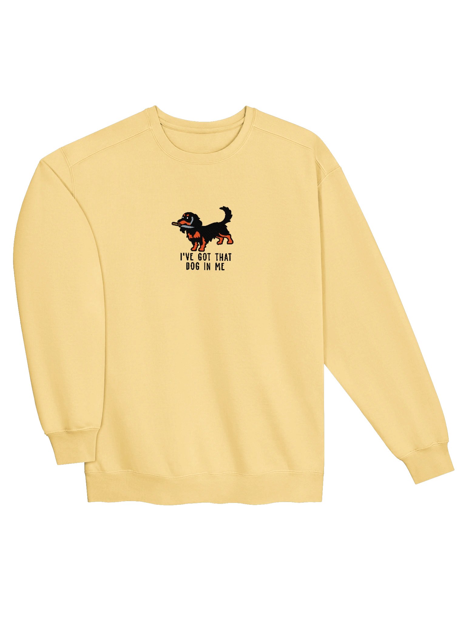 I've Got That Dog In Me Funny Chibi-Style Embroidered Premium Sweatshirt for Longhaired Dachshund(Black & Tan) Owners product image (43)