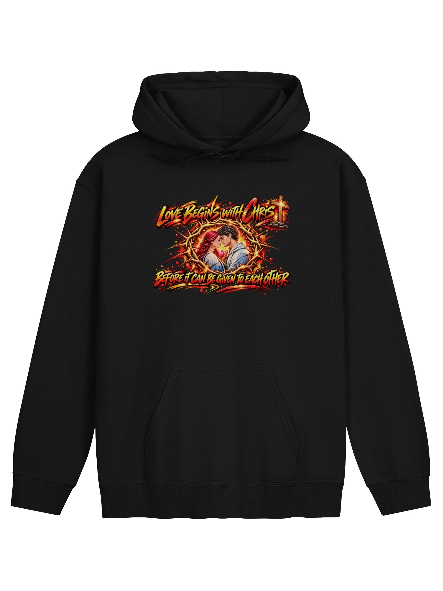 Love Begins With Christ Hoodie | Christian Couples & Faith Apparel product image (1)