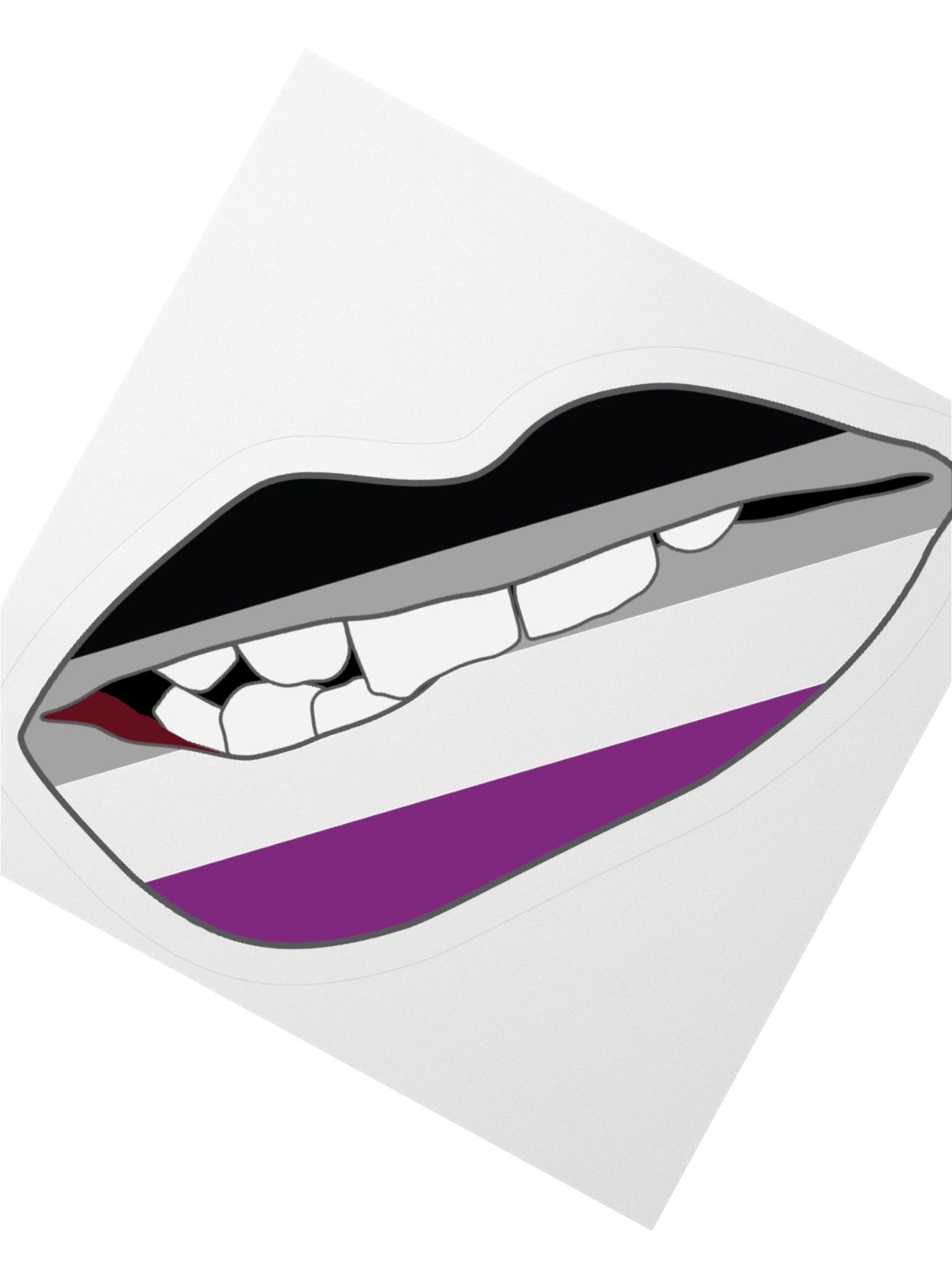 Asexual Pride Flag Biting Lips Sticker product image (6)
