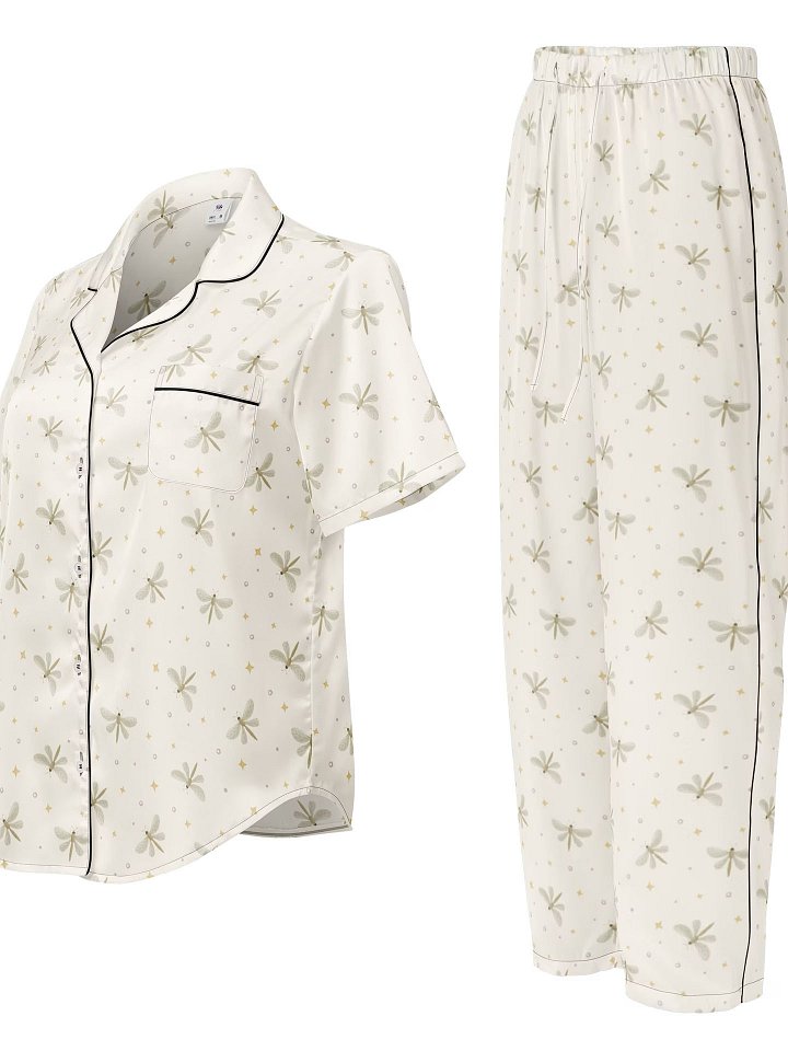 Serene Dragonflies Ladies Pajamas Set - Short Sleeved product image (1)