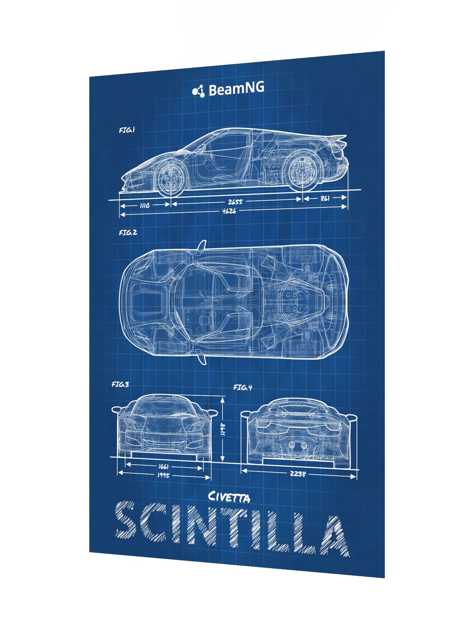 Civetta Scintilla Blueprint Poster product image (3)