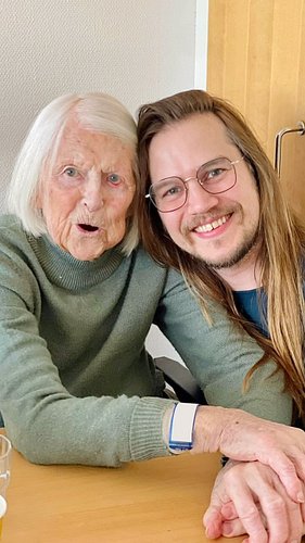 At ninety-seven, she grins ear to ear,
“No hip? No fear—I’ll shift into gear!”
I’m thirty-six now,
Still asking her how
She o...