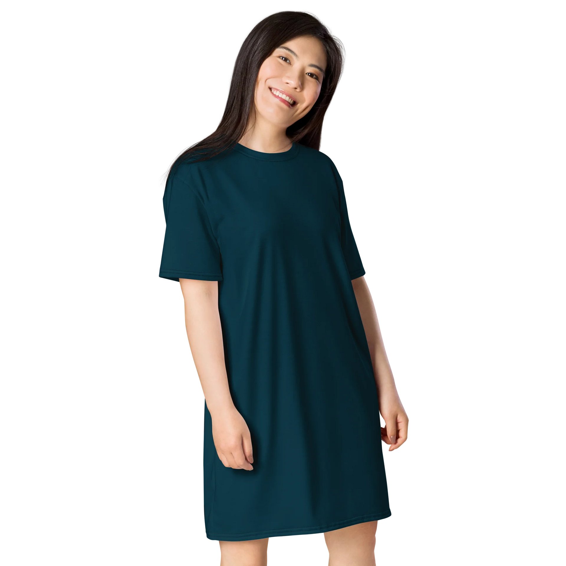 Oversized T-Shirt Dress - Deep Blue Whale, Sizes 2XS-6XL product image (4)